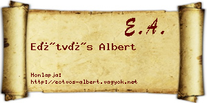 Eötvös Albert névjegykártya