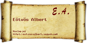 Eötvös Albert névjegykártya